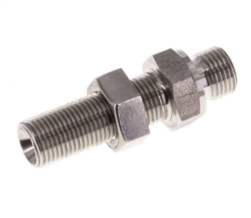 G 1/8'' Stainless steel Bulkhead Double nipple 475 Bar - Hydraulic