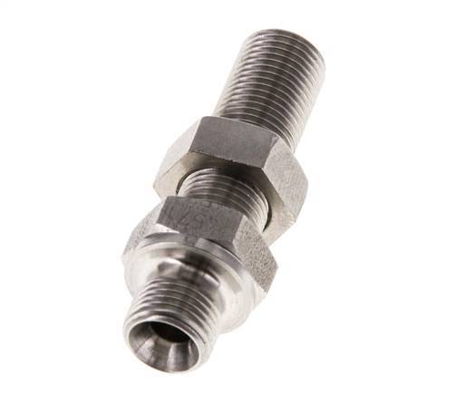 G 1/8'' Stainless steel Bulkhead Double nipple 475 Bar - Hydraulic
