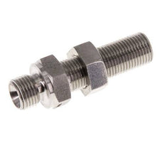G 1/8'' Stainless steel Bulkhead Double nipple 475 Bar - Hydraulic