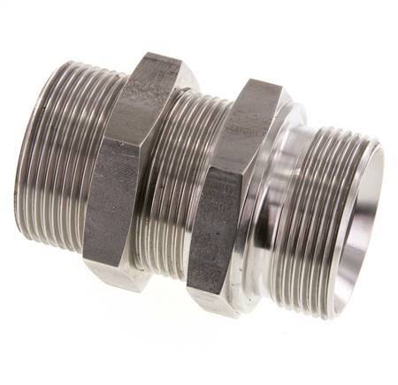 G 1 1/2'' Edelstahl Schottwand Doppelnippel 190 Bar - Hydraulisch