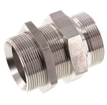 G 2'' Edelstahl Schottwand Doppelnippel 175 Bar - Hydraulisch