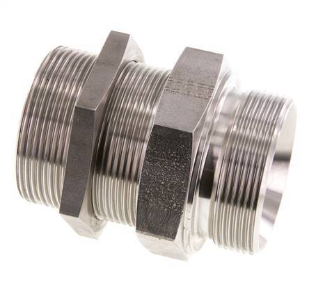 G 2'' Edelstahl Schottwand Doppelnippel 175 Bar - Hydraulisch