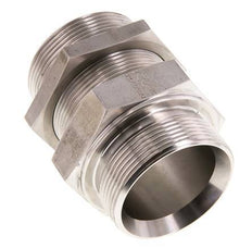 G 2'' Stainless steel Bulkhead Double nipple 175 Bar - Hydraulic