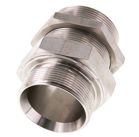 G 2'' Stainless steel Bulkhead Double nipple 175 Bar - Hydraulic