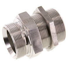 G 2'' Stainless steel Bulkhead Double nipple 175 Bar - Hydraulic