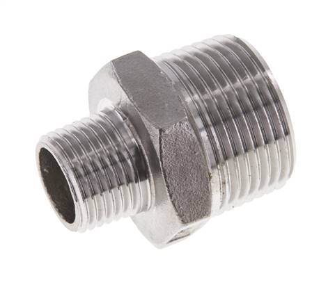 1/2'' NPT x 1'' NPT Edelstahl-Doppelnippel 16 bar