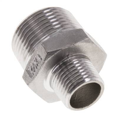 1/2'' NPT x 1'' NPT Edelstahl-Doppelnippel 16 bar