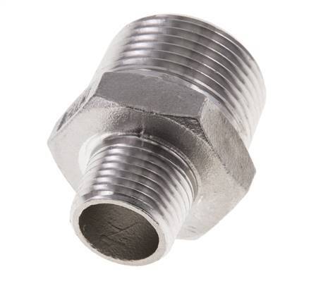 1/2'' NPT x 1'' NPT Edelstahl-Doppelnippel 16 bar
