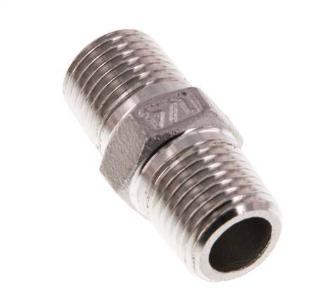 R 1/4'' Stainless steel Double Nipple 16 Bar [2 Pieces]