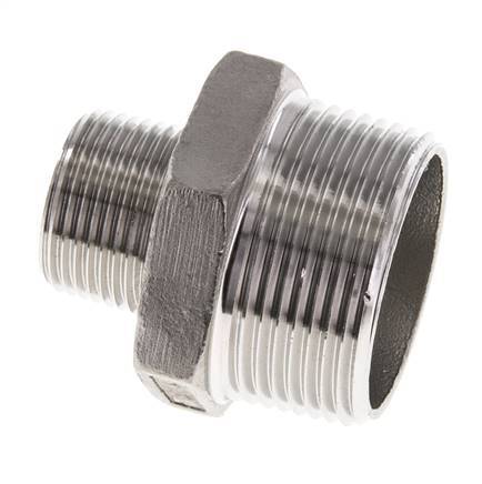 3/4'' NPT x 1 1/4'' NPT Edelstahl Doppelnippel 16 bar