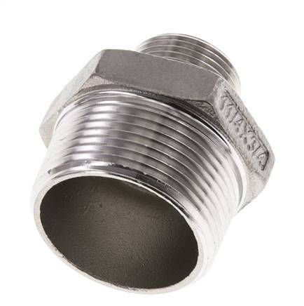 3/4'' NPT x 1 1/4'' NPT Edelstahl Doppelnippel 16 bar