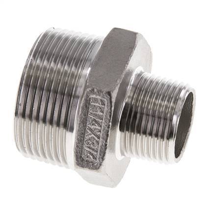 3/4'' NPT x 1 1/4'' NPT Edelstahl Doppelnippel 16 bar