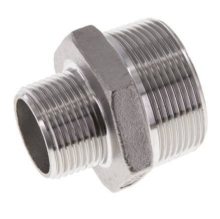 1'' NPT x 1 1/2'' NPT Edelstahl-Doppelnippel 16 bar