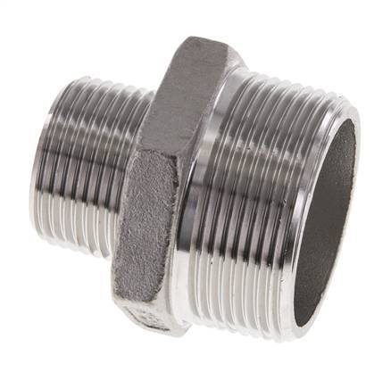 1'' NPT x 1 1/2'' NPT Edelstahl-Doppelnippel 16 bar