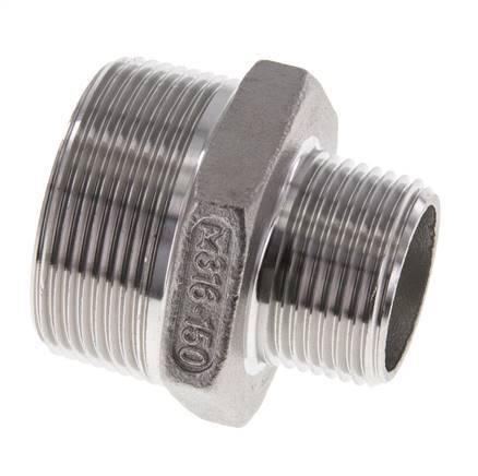 1'' NPT x 1 1/2'' NPT Edelstahl-Doppelnippel 16 bar