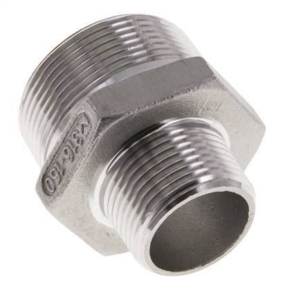 1'' NPT x 1 1/2'' NPT Edelstahl-Doppelnippel 16 bar