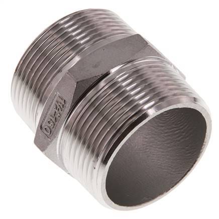 R 1 1/2'' Stainless steel Double Nipple 16 Bar