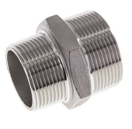 1 1/4'' NPT x 1 1/2'' NPT Edelstahl-Doppelnippel 16 bar