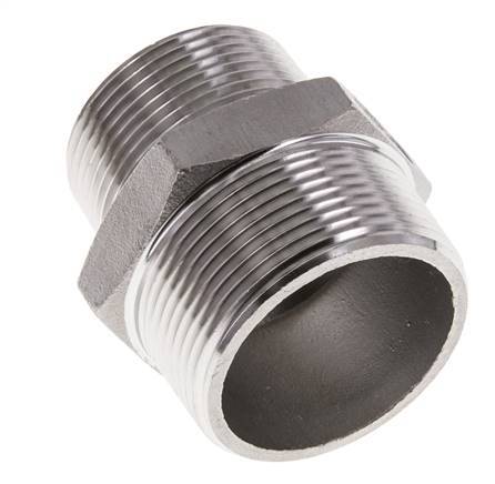 1 1/4'' NPT x 1 1/2'' NPT Edelstahl-Doppelnippel 16 bar