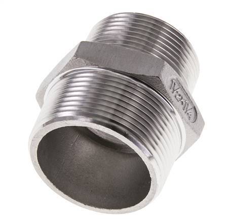 1 1/4'' NPT x 1 1/2'' NPT Edelstahl-Doppelnippel 16 bar