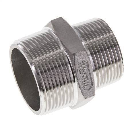 1 1/4'' NPT x 1 1/2'' NPT Edelstahl-Doppelnippel 16 bar