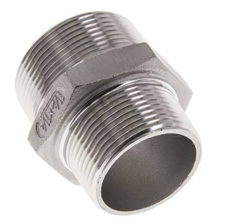 1 1/4'' NPT x 1 1/2'' NPT Edelstahl-Doppelnippel 16 bar