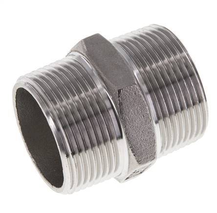 1 1/4'' NPT Edelstahl Doppelnippel 16 bar