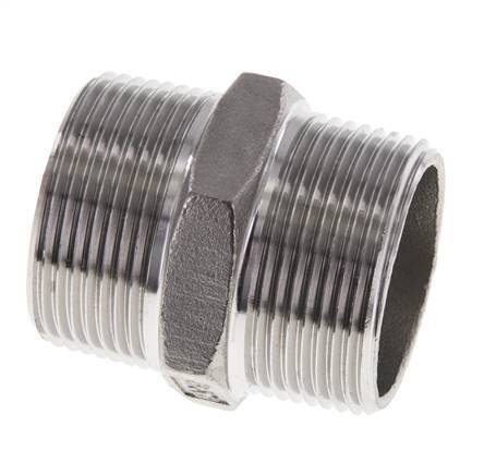 1 1/4'' NPT Edelstahl Doppelnippel 16 bar