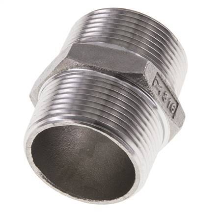 1 1/4'' NPT Edelstahl Doppelnippel 16 bar