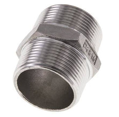 1 1/4'' NPT Edelstahl Doppelnippel 16 bar