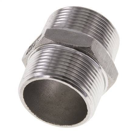 1 1/4'' NPT Edelstahl Doppelnippel 16 bar