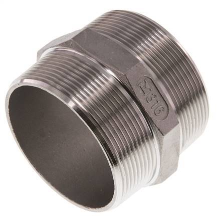 R 2 1/2'' Stainless steel Double Nipple 16 Bar