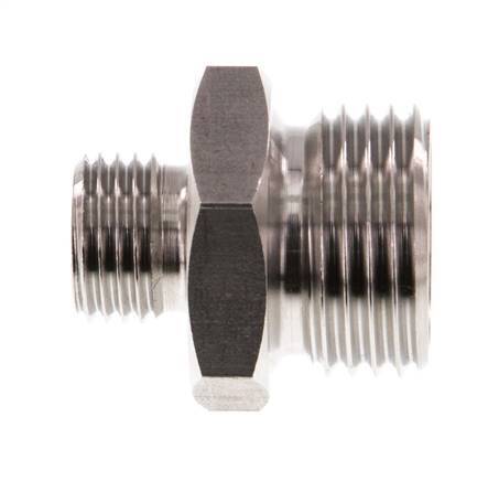 G 1/2'' x G 1/4'' Doppelnippel aus Edelstahl 40 bar
