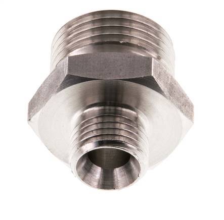 G 1/2'' x G 1/4'' Doppelnippel aus Edelstahl 40 bar