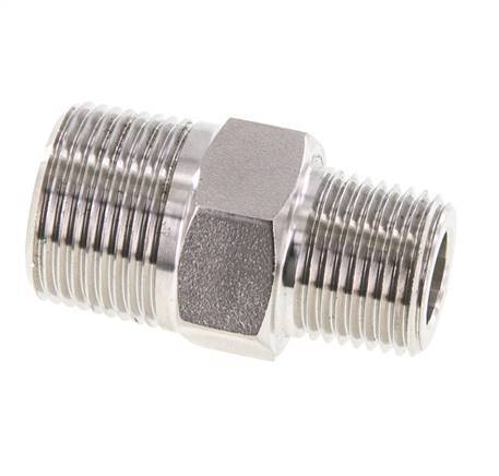 1/2'' NPT x 3/4'' NPT Stainless steel Double Nipple 170 Bar - Hydraulic