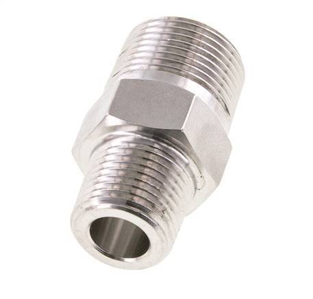 1/2'' NPT x 3/4'' NPT Stainless steel Double Nipple 170 Bar - Hydraulic