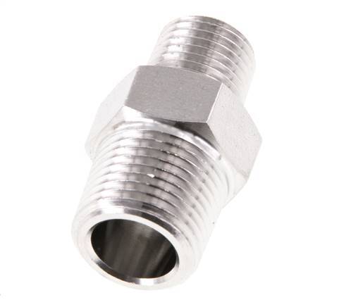 1/4'' NPT x 3/8'' NPT Edelstahl-Doppelnippel 210 bar - Hydraulisch