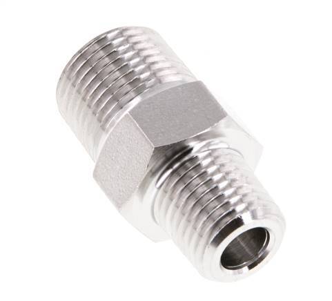 1/4'' NPT x 3/8'' NPT Edelstahl-Doppelnippel 210 bar - Hydraulisch