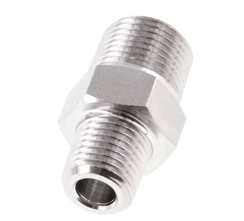 1/4'' NPT x 3/8'' NPT Edelstahl-Doppelnippel 210 bar - Hydraulisch