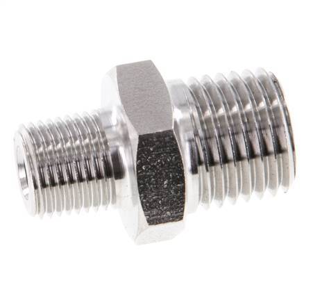 1/8'' NPT x 1/4'' NPT Edelstahl Doppelnippel 275 bar - Hydraulik