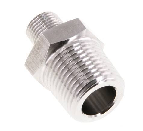 1/8'' NPT x 3/8'' NPT Edelstahl-Doppelnippel 210 Bar - Hydraulisch