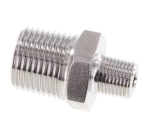 1/8'' NPT x 3/8'' NPT Edelstahl-Doppelnippel 210 Bar - Hydraulisch