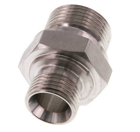 G 3/4'' x G 1/2'' Edelstahl-Doppelnippel 400 bar - Hydraulisch