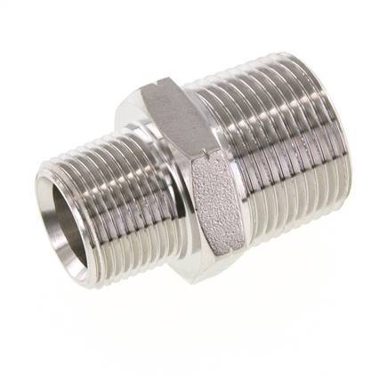 3/4'' NPT x 1'' NPT Edelstahl-Doppelnippel 140 bar - Hydraulisch