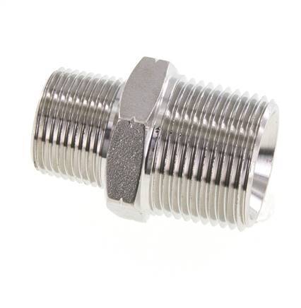 3/4'' NPT x 1'' NPT Edelstahl-Doppelnippel 140 bar - Hydraulisch