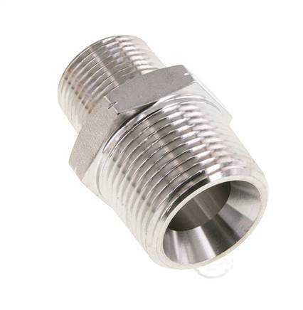 3/4'' NPT x 1'' NPT Edelstahl-Doppelnippel 140 bar - Hydraulisch