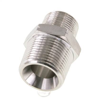 3/4'' NPT x 1'' NPT Edelstahl-Doppelnippel 140 bar - Hydraulisch