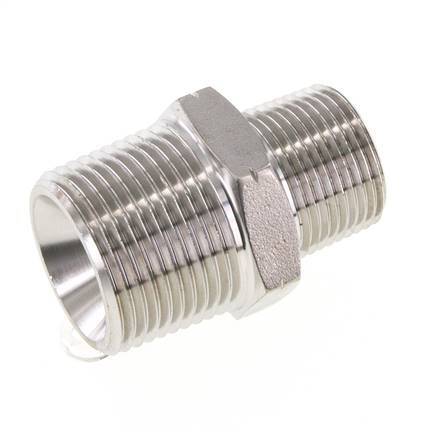 3/4'' NPT x 1'' NPT Edelstahl-Doppelnippel 140 bar - Hydraulisch