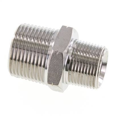 3/4'' NPT x 1'' NPT Edelstahl-Doppelnippel 140 bar - Hydraulisch