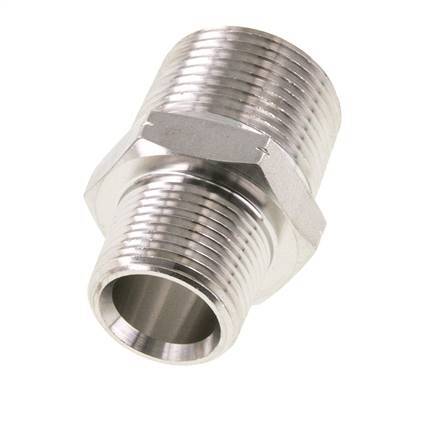 3/4'' NPT x 1'' NPT Edelstahl-Doppelnippel 140 bar - Hydraulisch